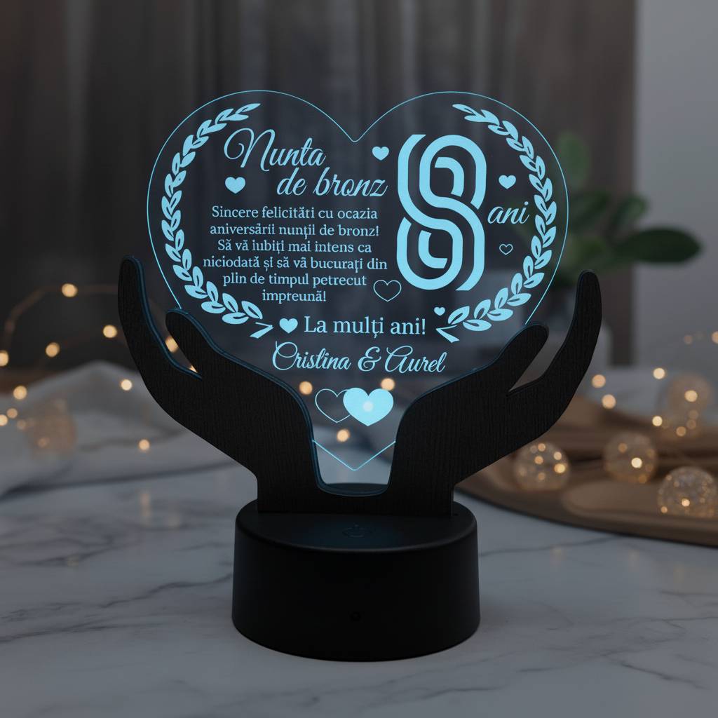 Cadou aniversare LED - Nunta de bronz 8 ani casatorie Cadou aniversare LED - Nunta de bronz 8 ani casatorie