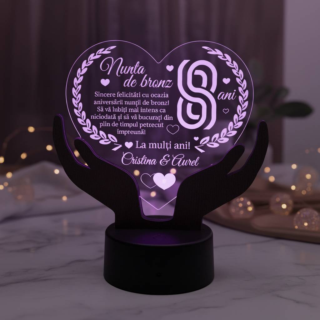 Cadou aniversare LED - Nunta de bronz 8 ani casatorie Cadou aniversare LED - Nunta de bronz 8 ani casatorie