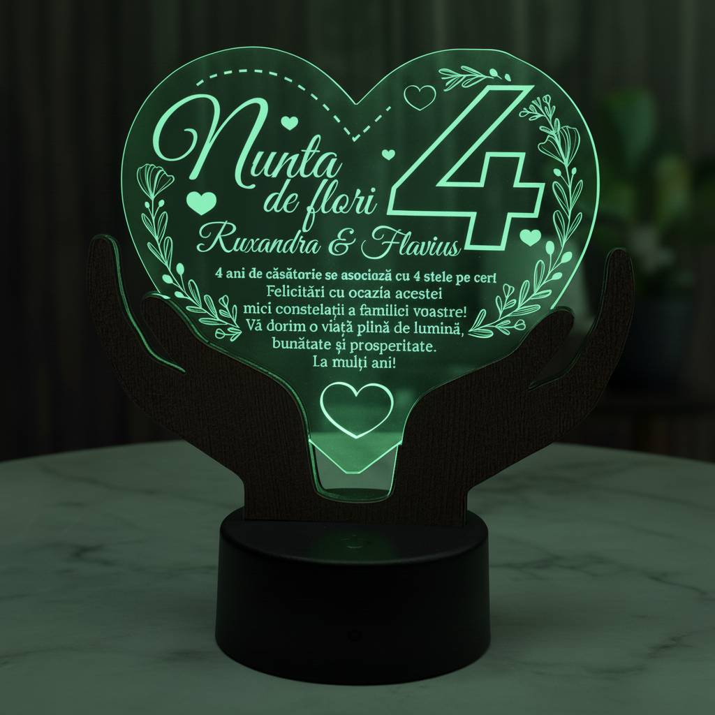 Cadou aniversare LED - Nunta de flori 4 ani casatorie Cadou aniversare LED - Nunta de flori 4 ani casatorie