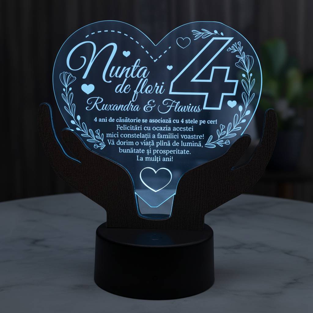 Cadou aniversare LED - Nunta de flori 4 ani casatorie Cadou aniversare LED - Nunta de flori 4 ani casatorie