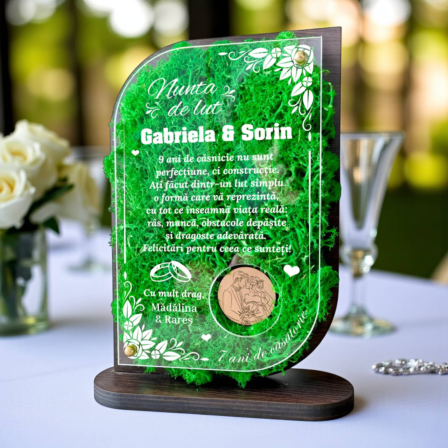 Trofeu Personalizat cu Licheni – Nunta de lut