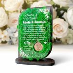 Trofeu Personalizat cu Licheni – Aniversare Nunta de topaz
