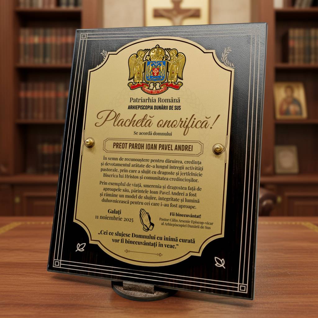 Potcap Preot Cauti placa dedicatie preot? Alege din colectia Daruri Alese