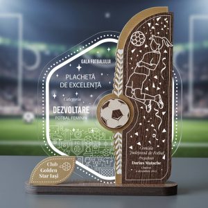 Placheta personalizata Excelenta in fotbal - feminin