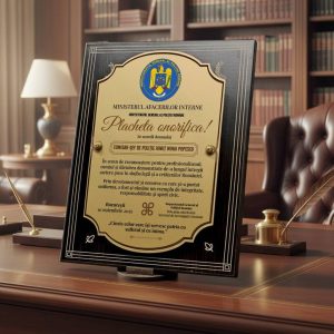 Plachetă onorifică pentru comisar-șef de poliție