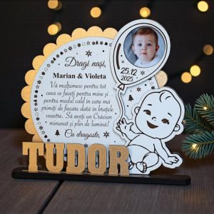 Trofeu de Craciun - Cadou personalizat pentru nasii de botez