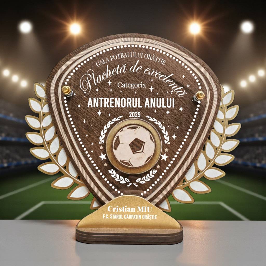 Trofeu personalizat Antrenorul Anului - Fotbal