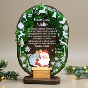 Trofeu personalizat cu licheni de Crăciun - Pentru frate