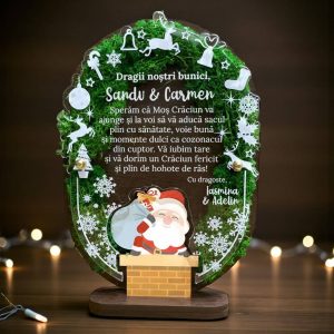 Trofeu personalizat cu licheni pentru bunici - Moș Crăciun