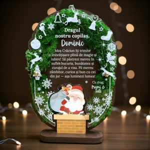 Trofeu personalizat cu licheni pentru copil - Moș Crăciun