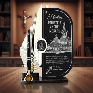 Trofeu personalizat cu pix - Cel Mai Bun Preot