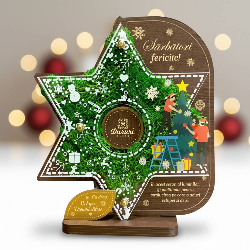 Trofeu personalizat – Corporate de Crăciun pentru coleg