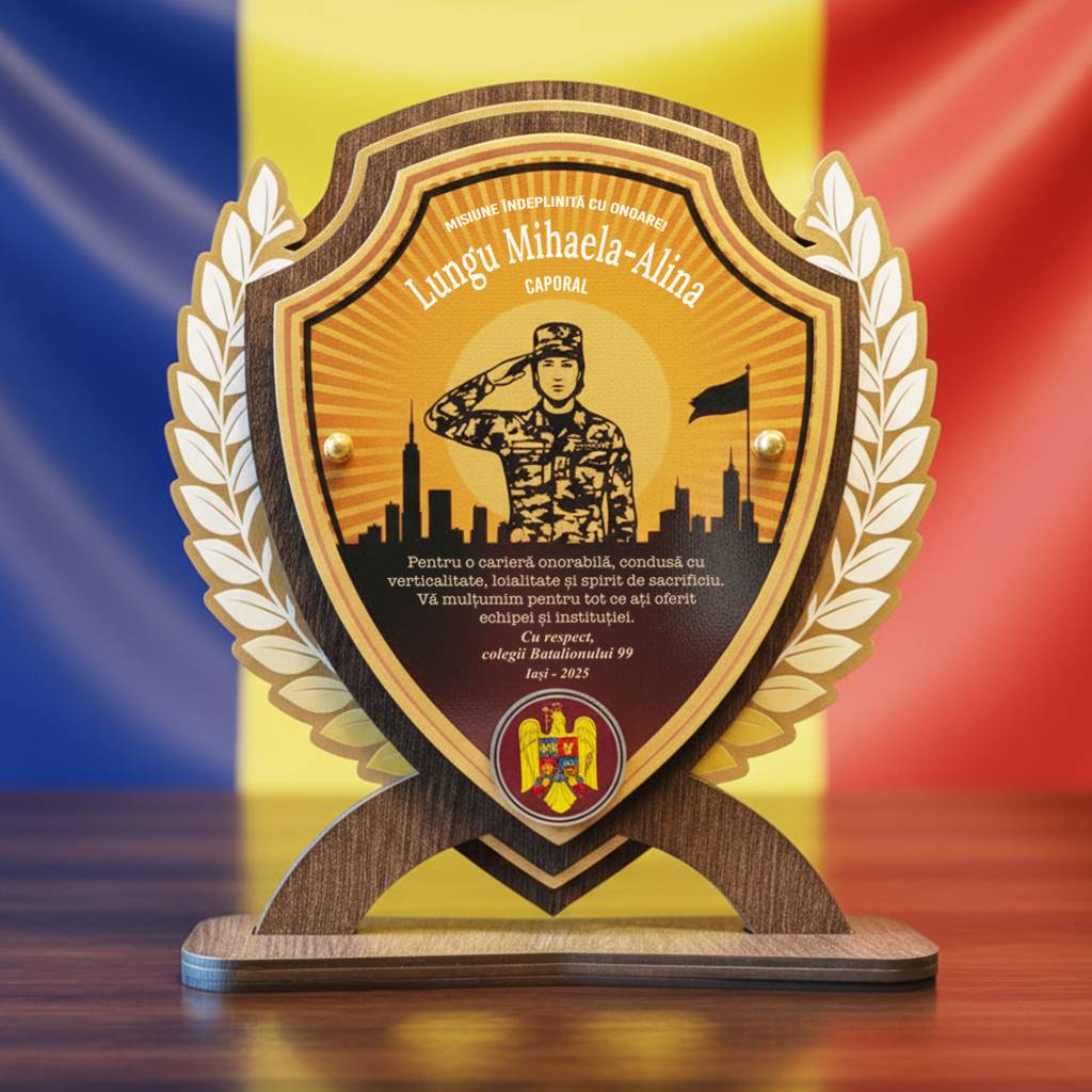 Trofeu personalizat – Special pentru Caporal