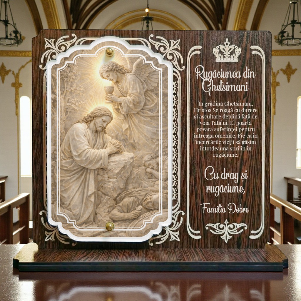 Trofeu Crestin Personalizat – Rugaciunea din Ghetsimani | Cadou Biblic