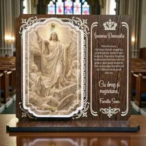 Trofeu Crestin Personalizat - Invierea Domnului | Cadou Religios de Paste