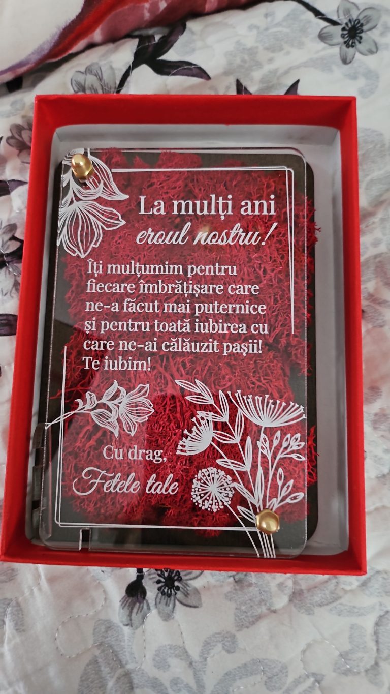 Fotografie reală cu „Felicitare cu licheni - Special pentru tata”, trimisă în recenzia #1291663