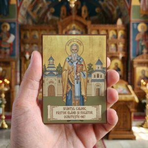 Magnet din lemn – Sfântul Calinic de la Cernica