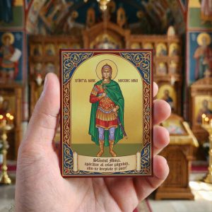 Magnet din lemn – Sfântul Mina