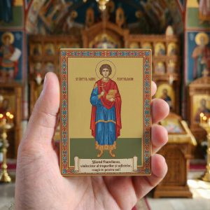 Magnet din lemn – Sfântul Pantelimon
