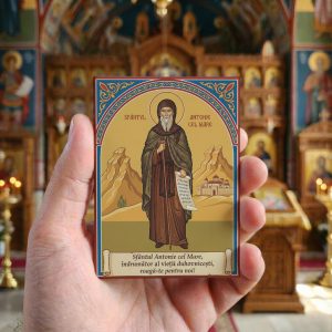 Magnet din lemn – Sfântul Antonie cel Mare