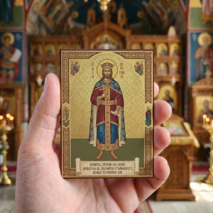 Magnet din lemn – Sfântul Ștefan cel Mare