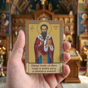 Magnet din lemn – Sfântul Vasile cel Mare