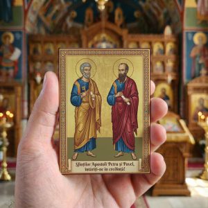 Magnet din lemn – Sfinții Apostoli Petru și Pavel