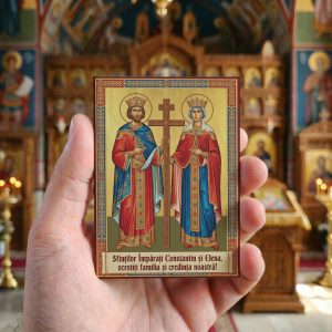 Magnet din lemn – Sfinții Constantin și Elena