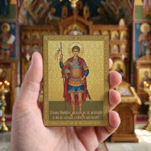 Magnet din lemn – Sfântul Dumitru