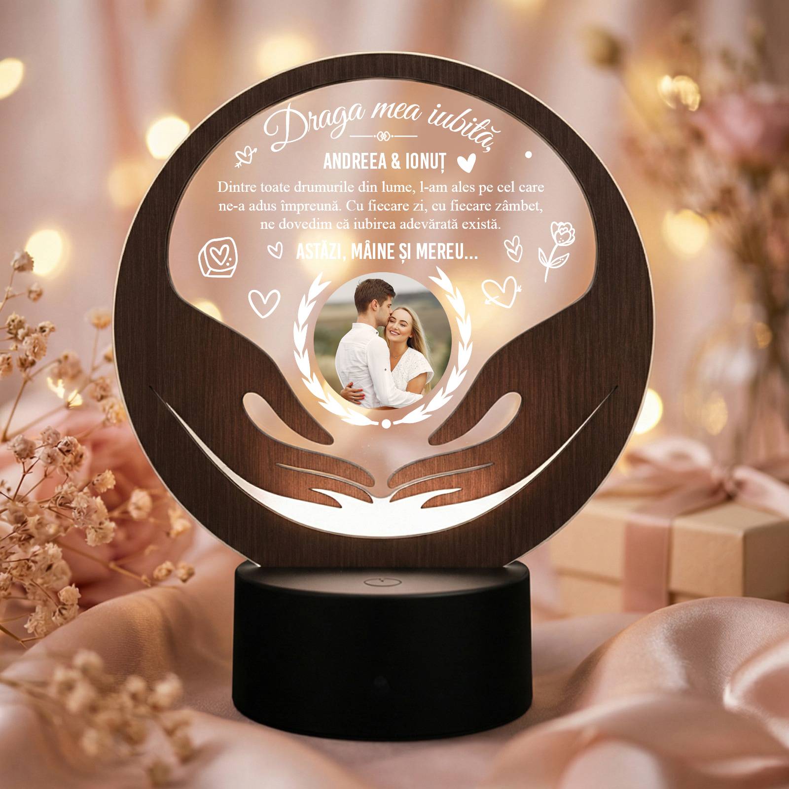 Lampa personalizata cu LED - Cadou pentru iubita Lampa personalizata cu LED - Cadou pentru iubita