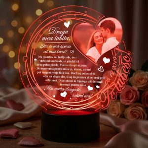 Placuta LED Trofeu Personalizat Cadou Iubit – Iubita