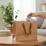 punga-kraft-dreptunghiulara-cu-maner-textil