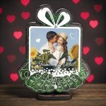 Trofeu personalizat cu licheni – Cadou romantic cu nume si fotografie