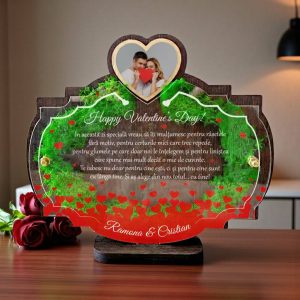 Trofeu personalizat cu licheni – Cadou simbolic de ziua indragostitilor