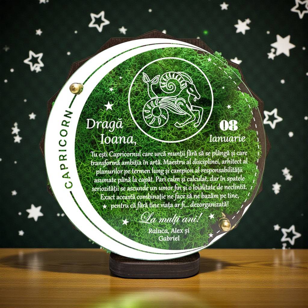 Trofeu personalizat zodie Capricorn – Cadou zi de nastere special