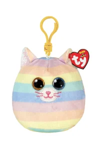 PLUS BRELOC TY 8.5CM SQUISHY BEANIES PISICUTA HEATHER