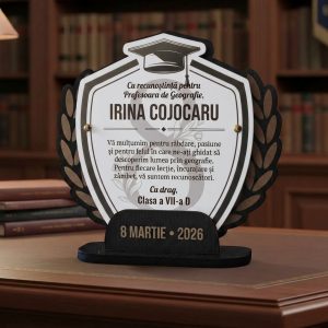 Trofeu prsonalizat – Cadou 8 Martie pentru Profesoara de Geografie