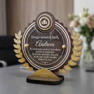 Trofeu Personalizat – Cu Apreciere Pentru Sefa