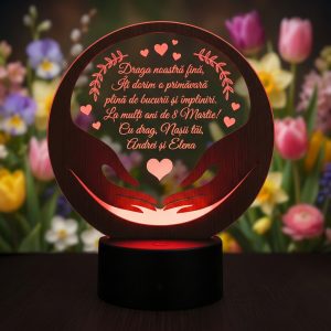 Lampa LED Personalizata – Cadou Pentru Fina De 8 Martie