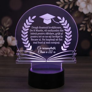 Lampa LED Personalizata – Cadou De 8 Martie Pentru Invatatoare