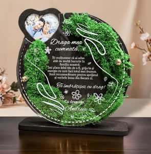 Trofeu personalizat cu licheni – Pentru Cumnata