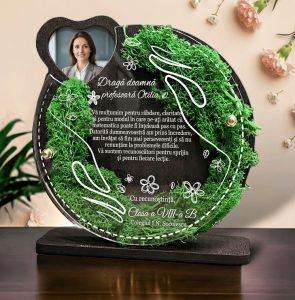 Trofeu personalizat cu licheni – Cadou Pentru Profesoara