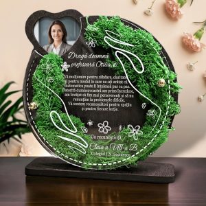 Trofeu personalizat cu licheni – Cadou Pentru Profesoara