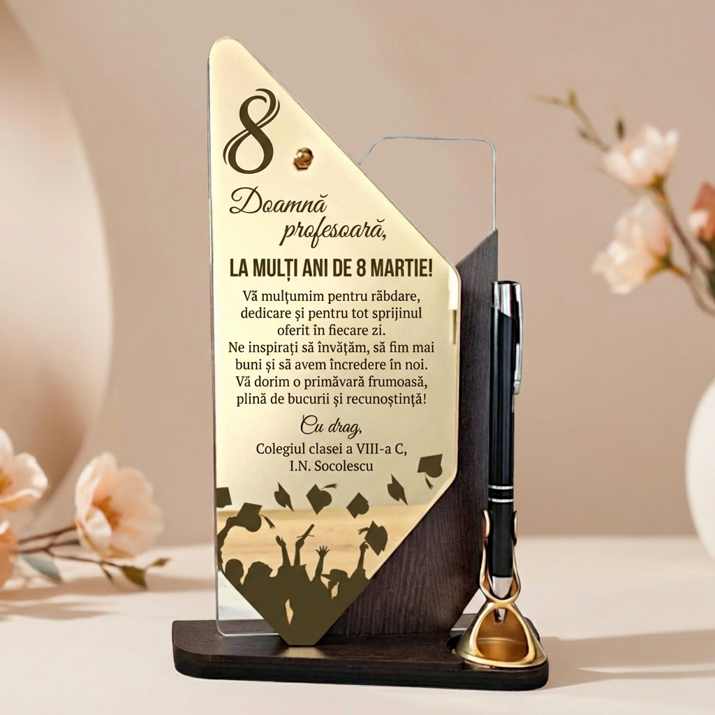 Trofeu personalizat – 8 Martie Pentru Profesoara