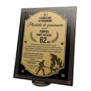 Placheta De Pensionare Pentru Pompier