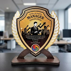 Trofeu personalizat cu Logo – Pentru cel mai bun Manager