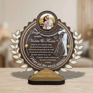 Trofeu Personalizat Pentru Cererea Nasilor De Cununie