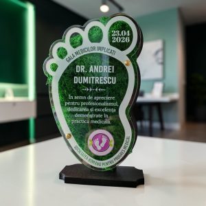 Trofeu Personalizat cu Licheni – Pentru Specialist Podolog