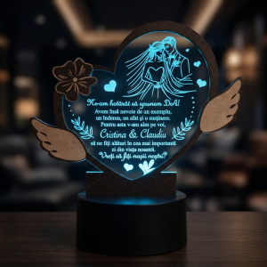 Trofeu personalizat cu LED – Idee pentru Cererea Nasilor