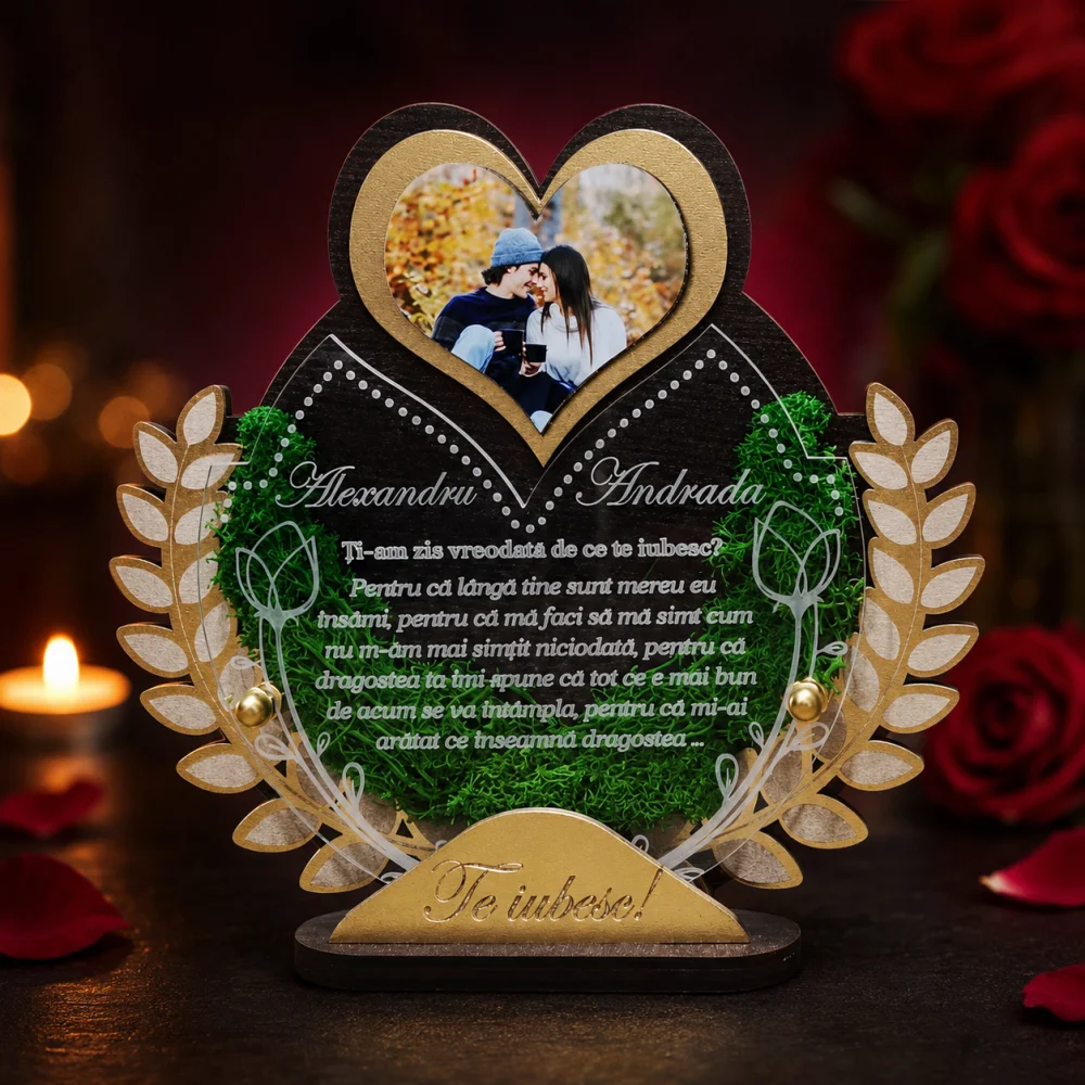Cadou personalizat Trofeu cu Licheni – Declaratie iubire